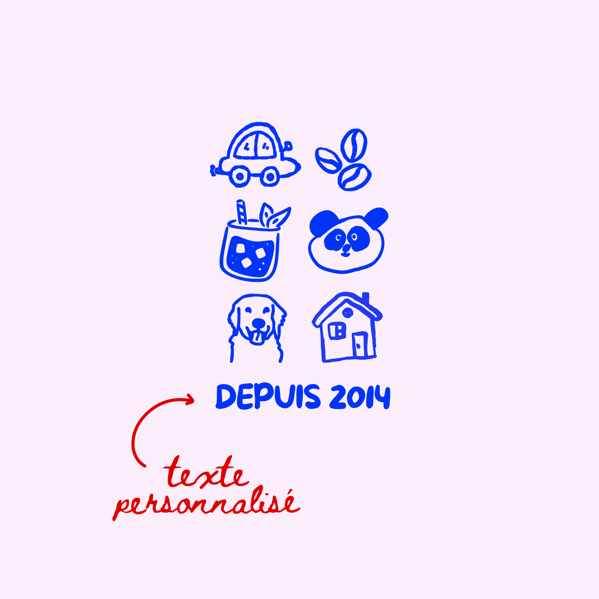 Exemple de visuel du modèle de t shirt Fragments avec explication du texte personnalisé. 